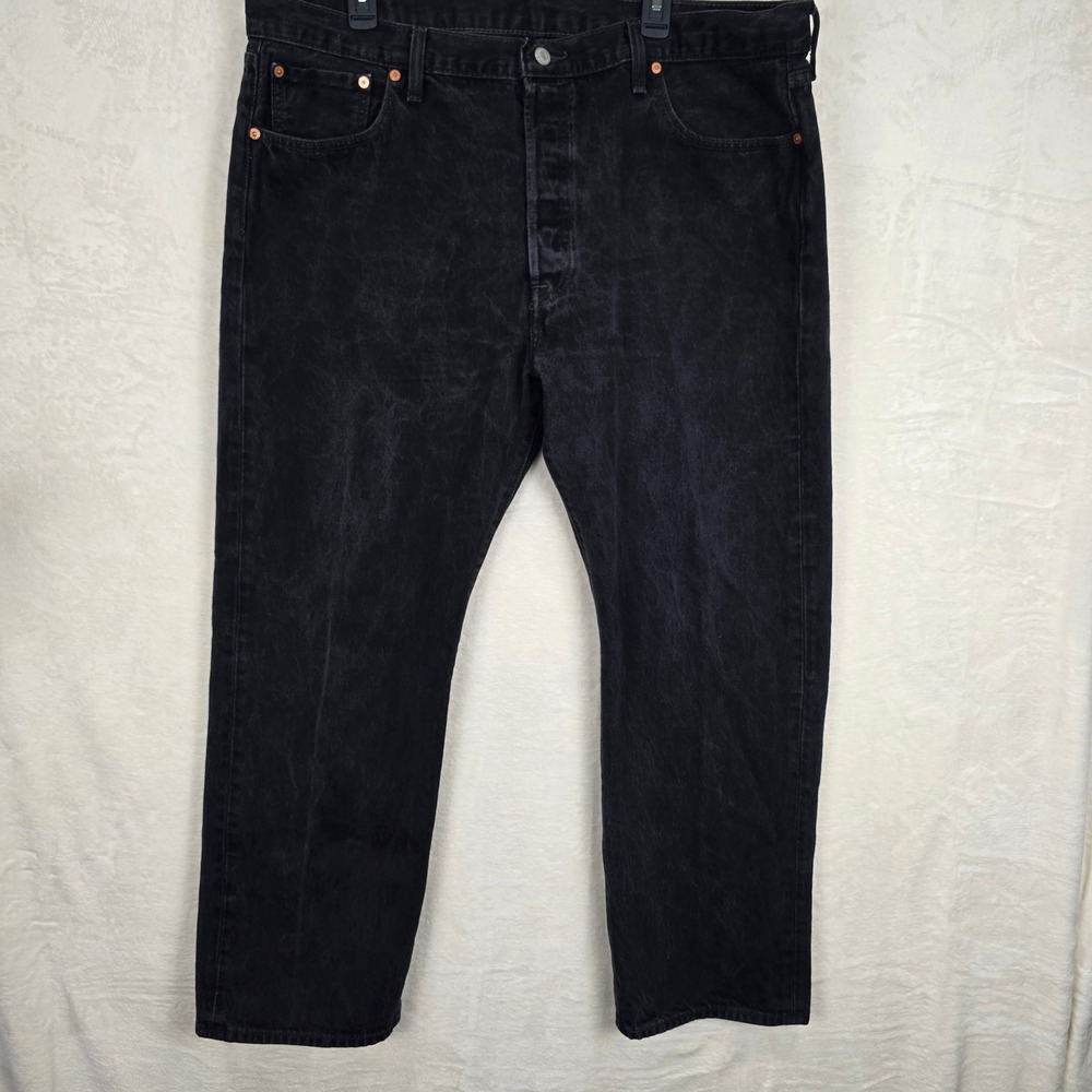 Levi's 501 Original Fit Mens Black Straight Leg Button Fly Jeans W42 L30